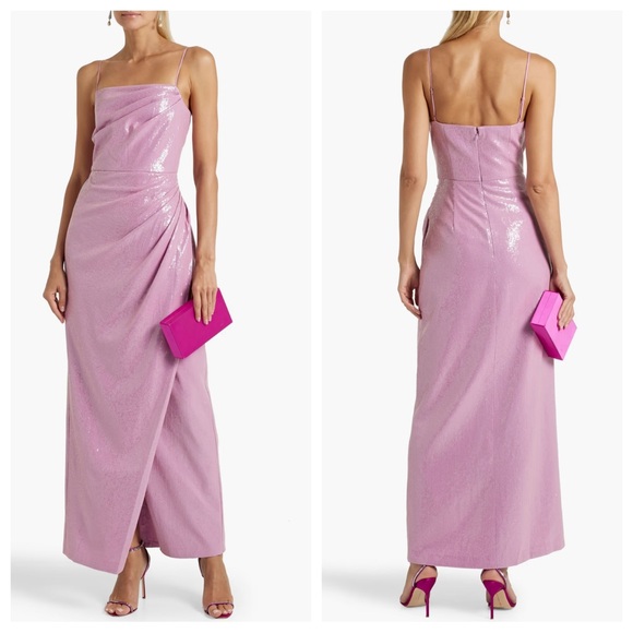 HALSTON Alania Gown In Stretch Sequin - Picture 2 of 4